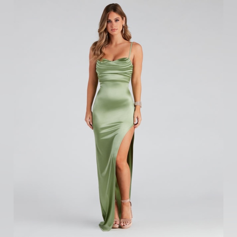 Windsor - Lola High Slit Satin Dress 2 (Size M)
